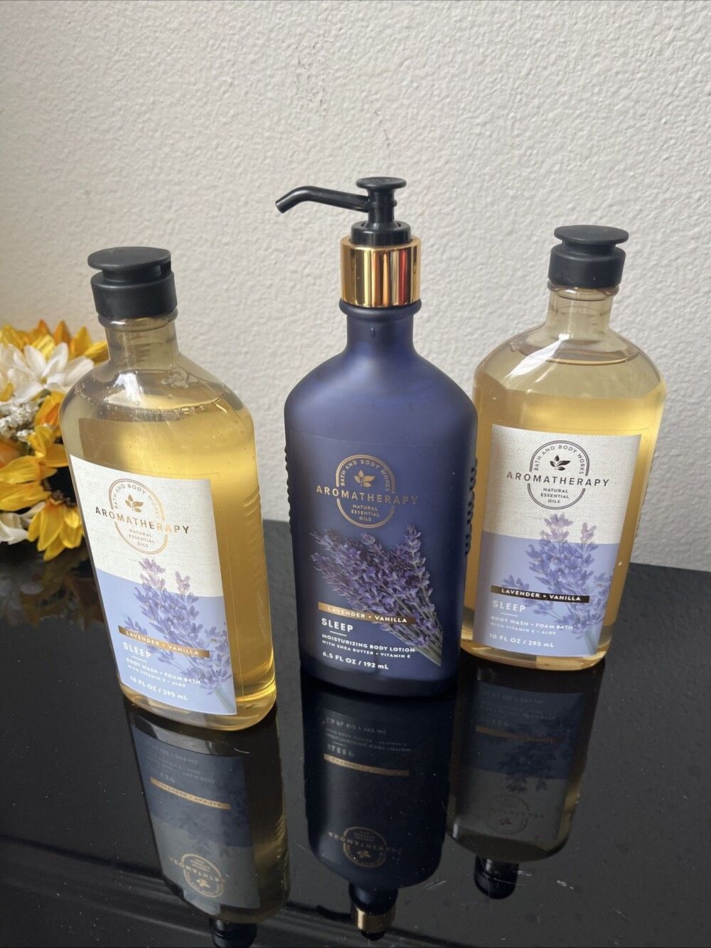 Bath Body Works Aromatherapy Sleep Lavender Vanilla Lot 2 Body Wash 1 Lotion - Picture 2 of 4